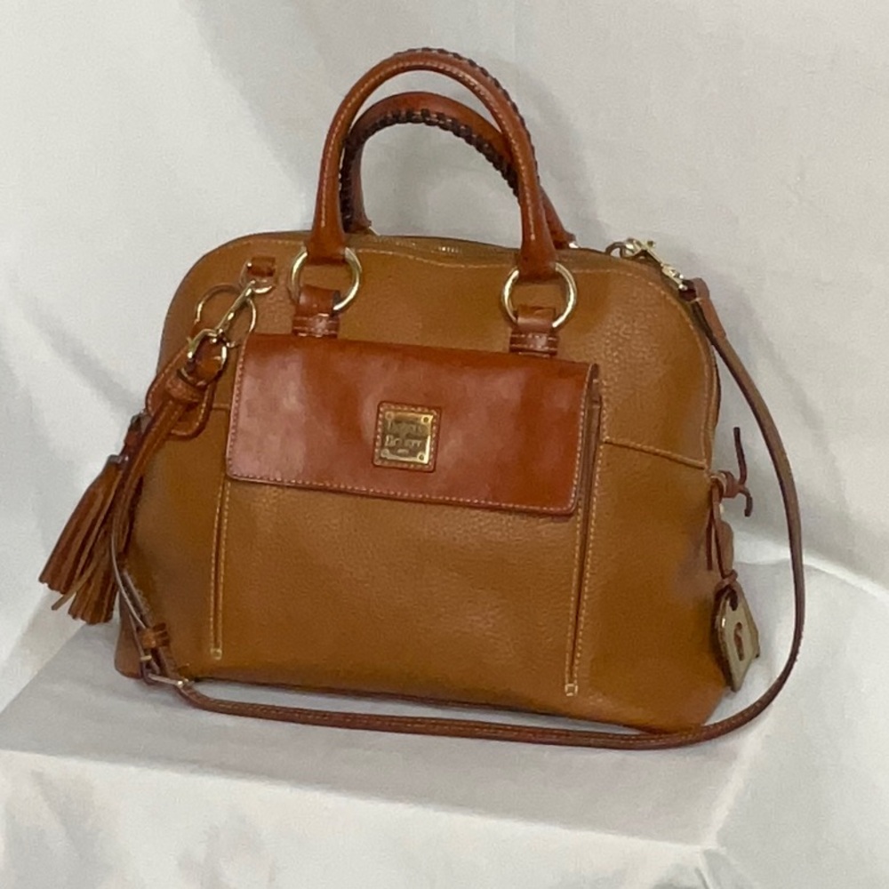 Dooney & Bourke Aubrey Pebble Leather Satchel / Shoulder Bag & Wallet, Caramel - Picture 5 of 16